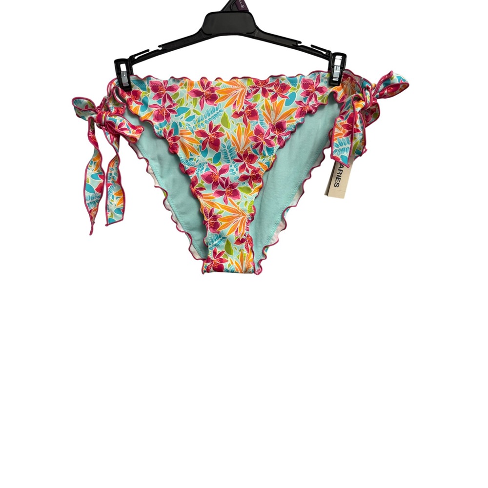 No Boundaries Tropical Floral Bikini Bottom XXL 20 Cheeky High Leg Side Tie Boho